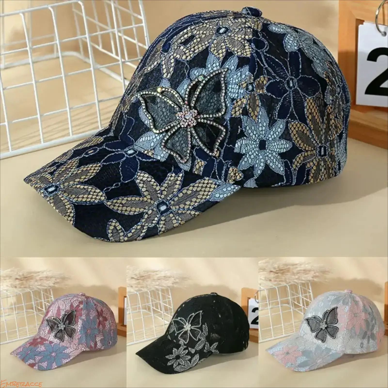 Women's Butterfly Baseball Cap, Cute Butterfly Hat for Women Trendy Summer Dad Hat, Lightweight Breathable Sun Hat with UV Protection, Adjustable Casual Ponytail Cap for Outdoor Travel, Beach, Hiking, Daily Wear & Best Friend Gift