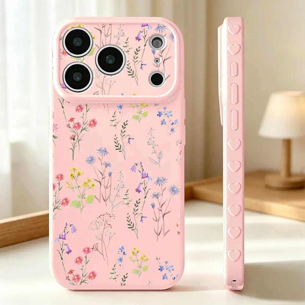 Wildflower Bloom TPU Phone Case - Botanical Pastel Aesthetic, Spring Floral Garden Design, Mobile Phone Accessories for iPhone Series (17 Pro Max/17 Air/17 Pro/16/15/14/13/12/11 Pro Max), Nature-Inspired Elegant Gift, Fits Ios