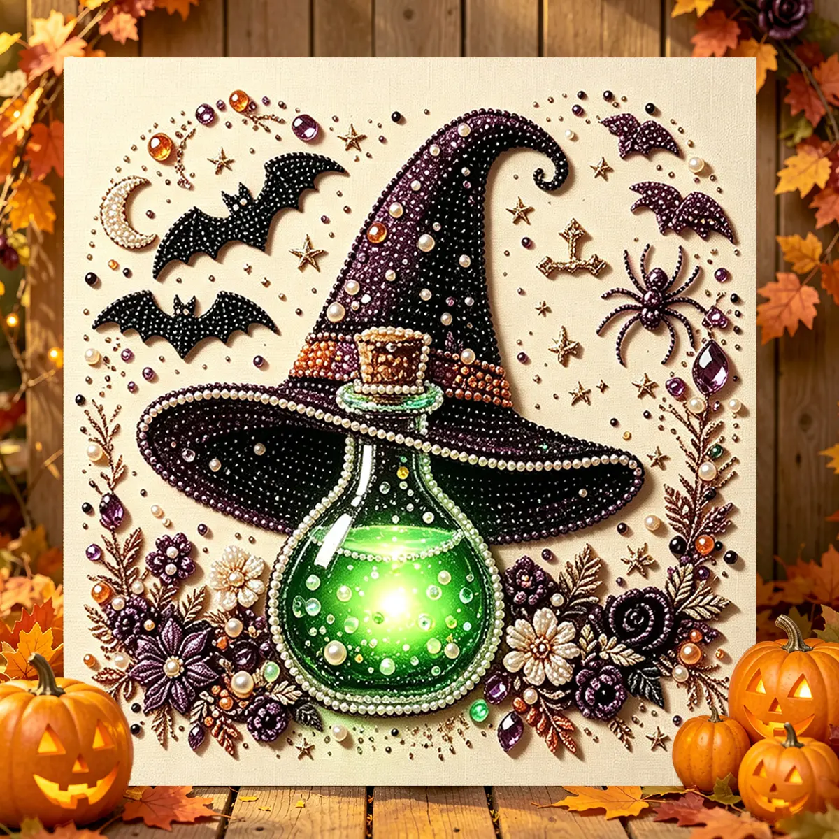 Halloween Ghost Pearl Art DIY Kit, Spooky Cute 3D Diamond Painting Crafts for Adults, DIY Fall Home Decor Wall Art, Beginner DIY Seasonal Party Gift