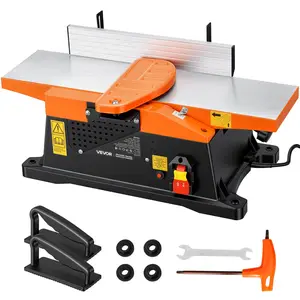 【DealsForYouDays】VEVOR Spiral Benchtop Jointer, 6 in, 2 HP 12000 RPM Bench Top Wood Jointer, with 12-Blade Spiral Cutterhead, Up to 1/8 in Depth, Adjustable Fence, 6 x 23 in Cast Aluminum Table, for Woodworking DIY