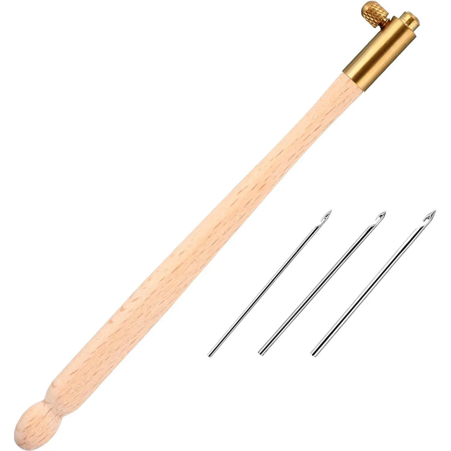 Tambour Hook with 3  70# 90# 100# Tambour Embroidery Kit Tool Crochet Hook Kit Sequin Beads  Set for Embroidery Sewing Crafting  Artwork Making Gifts for Protect Hands(1)