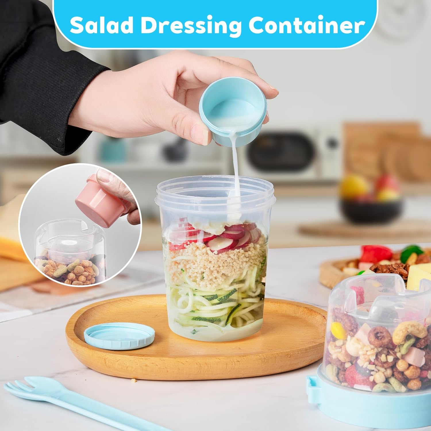 4 yogurt parfait cups, covered yogurt container, overnight oatmeal container, reusable parfait container, small Mei Sen jar for salad, pre-meal preparation, snacks and oatmeal.