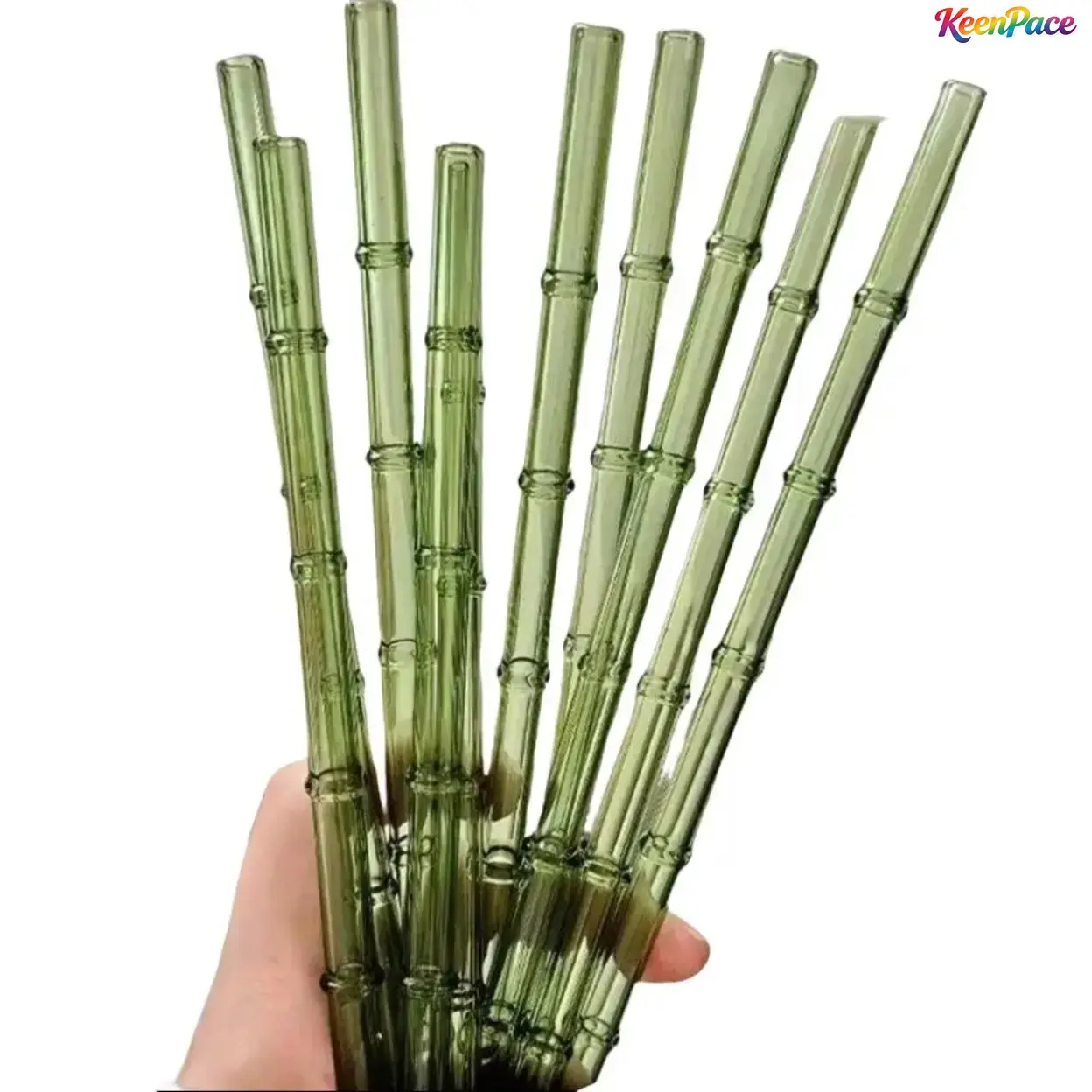 4 Pack Bamboo-Textured Reusable Glass Straws With Matching Cleaning Brush, Dishwasher Safe Eco-Friendly Drinking Tubes For Bubble Tea, Coffee & Cocktails, Practical Party Favors And Daily Household Essential Supplies