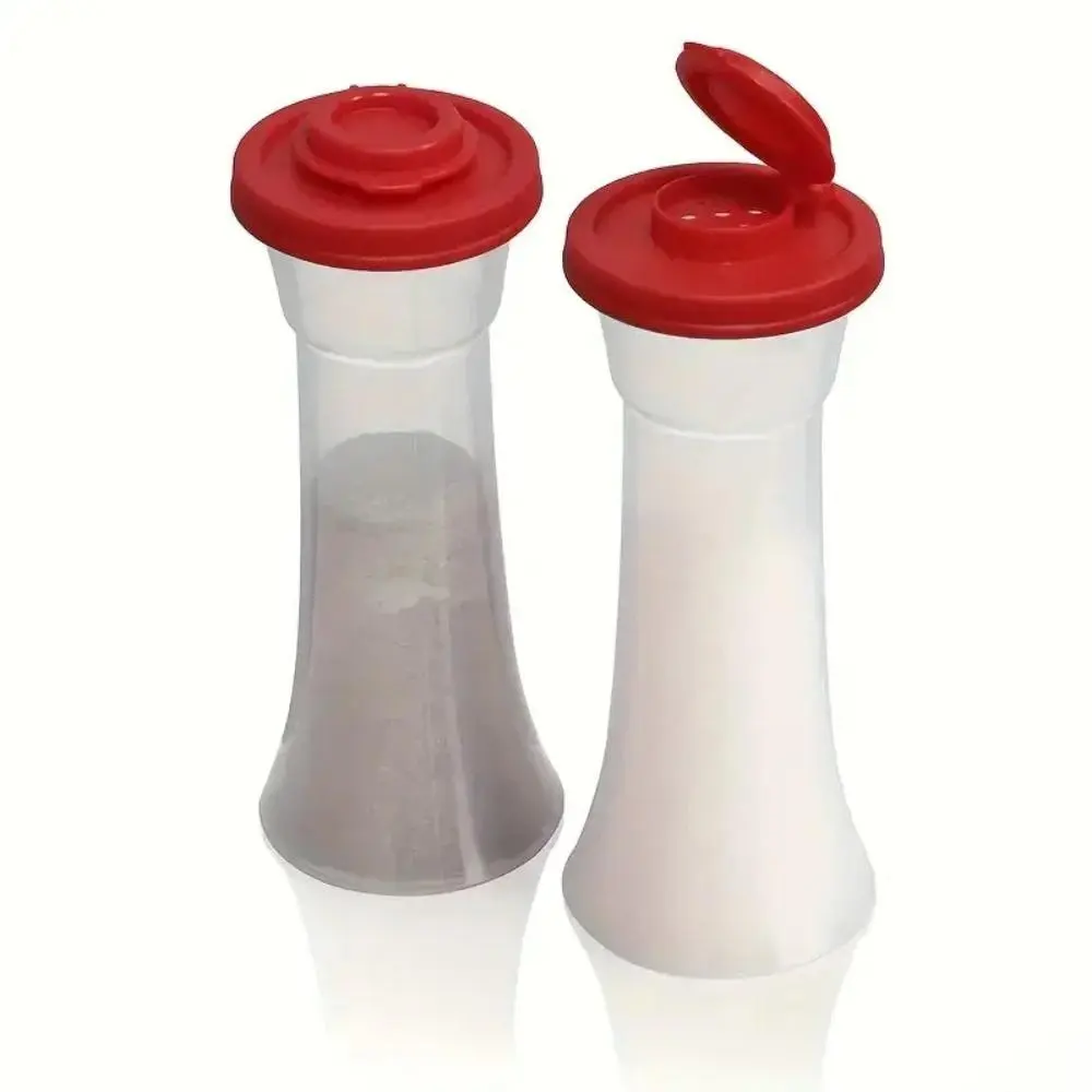 2026 New 2-Pack Large Capacity Plastic Salt and Pepper Shaker, Airtight Moisture-Proof Spice Dispenser with Lid, Multipurpose Kitchen Supplies for Family Meals, Camping Use, Two Pack