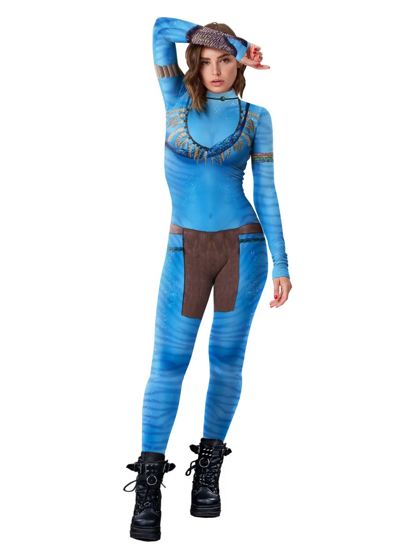 Movie Avatar Jake Sully Cosplay Costume Carnival Halloween Party Purim Catsuit Adult Anime Theme Party Performance Bodysuits
