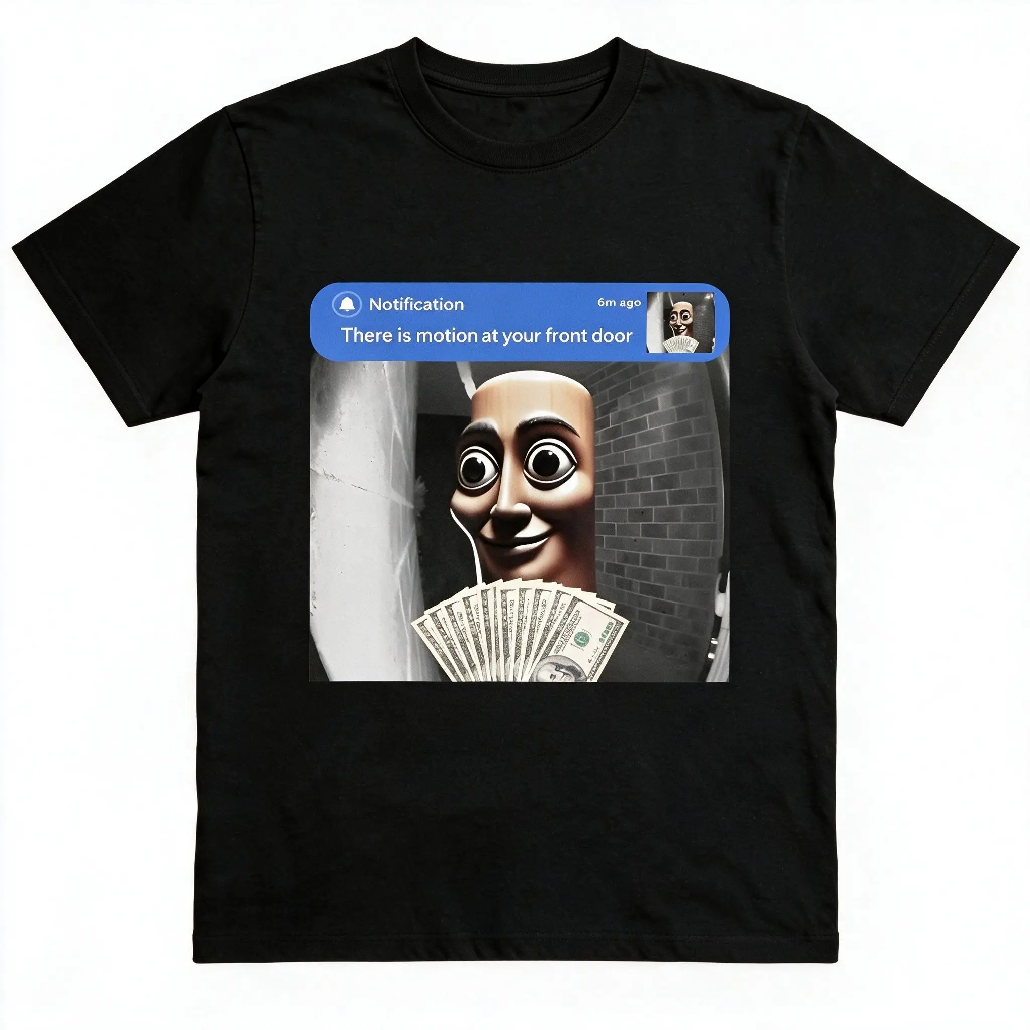 100% Cotton "There is movement at your front door" Tung Tung Tung Sahur meme cotton T-shirt