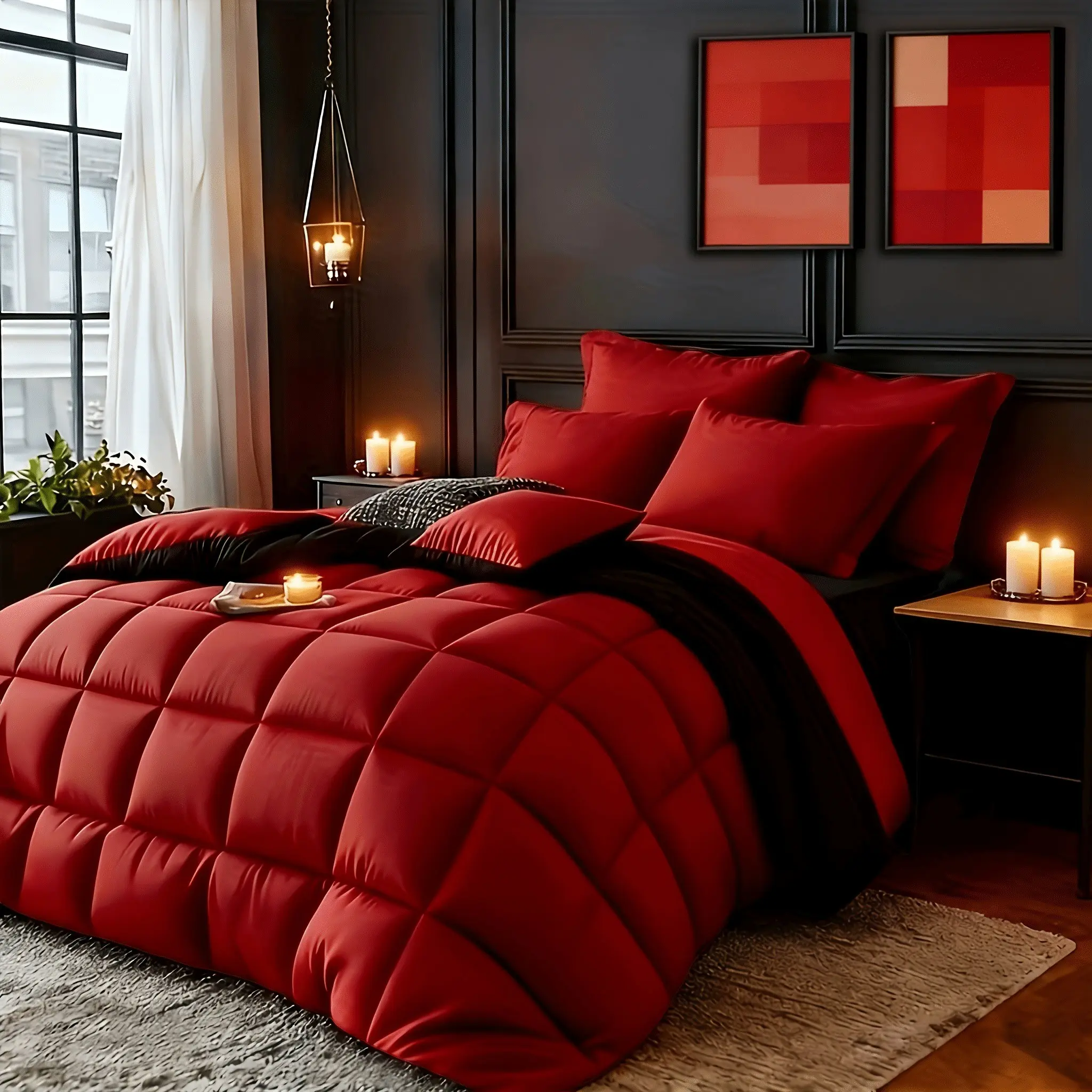 Three-Piece Solid Quilt Set, 1 Fitted Sheet + 2 Pillowcases, Soft Breathable Luxury Bedding, Multiple Sizes and Colors Available