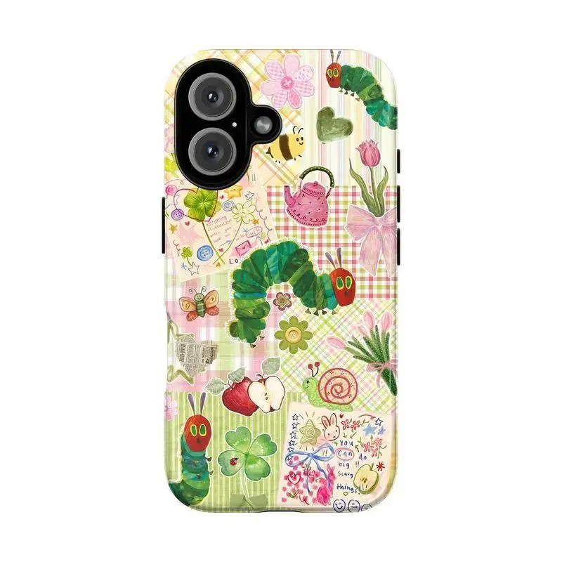 The Very Hungry Caterpillar Patchwork Collage Stylish Phone Case —Compatible with Apple 17P/16/15/14/13/12/11/X/8/7, Samsung. Drop-resistant phone case — lightweight, stylish, and durable. Happy 2026!