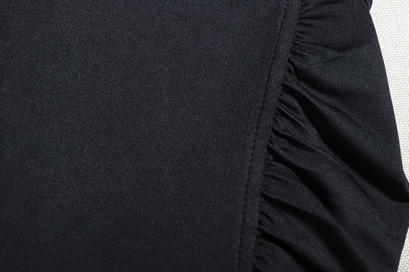 Sexy hollow dress with mesh splicing, mid-length slit bodycon skirt, solid color pullover dress, evening gown