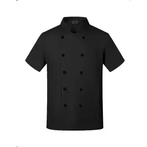Men's Short-Sleeve Chef Uniform for High-End Hotels, Restaurants, and Kitchen Baking