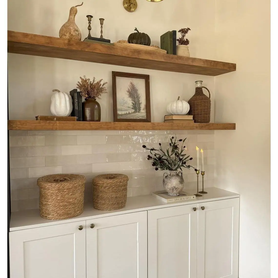 36 Inches Long Walnut Floating Shelves | Rustic Solid   Wall Shelves with Invisible Brackets for Bathroom, Living Room, Bedroom, Kitchen Set of 2