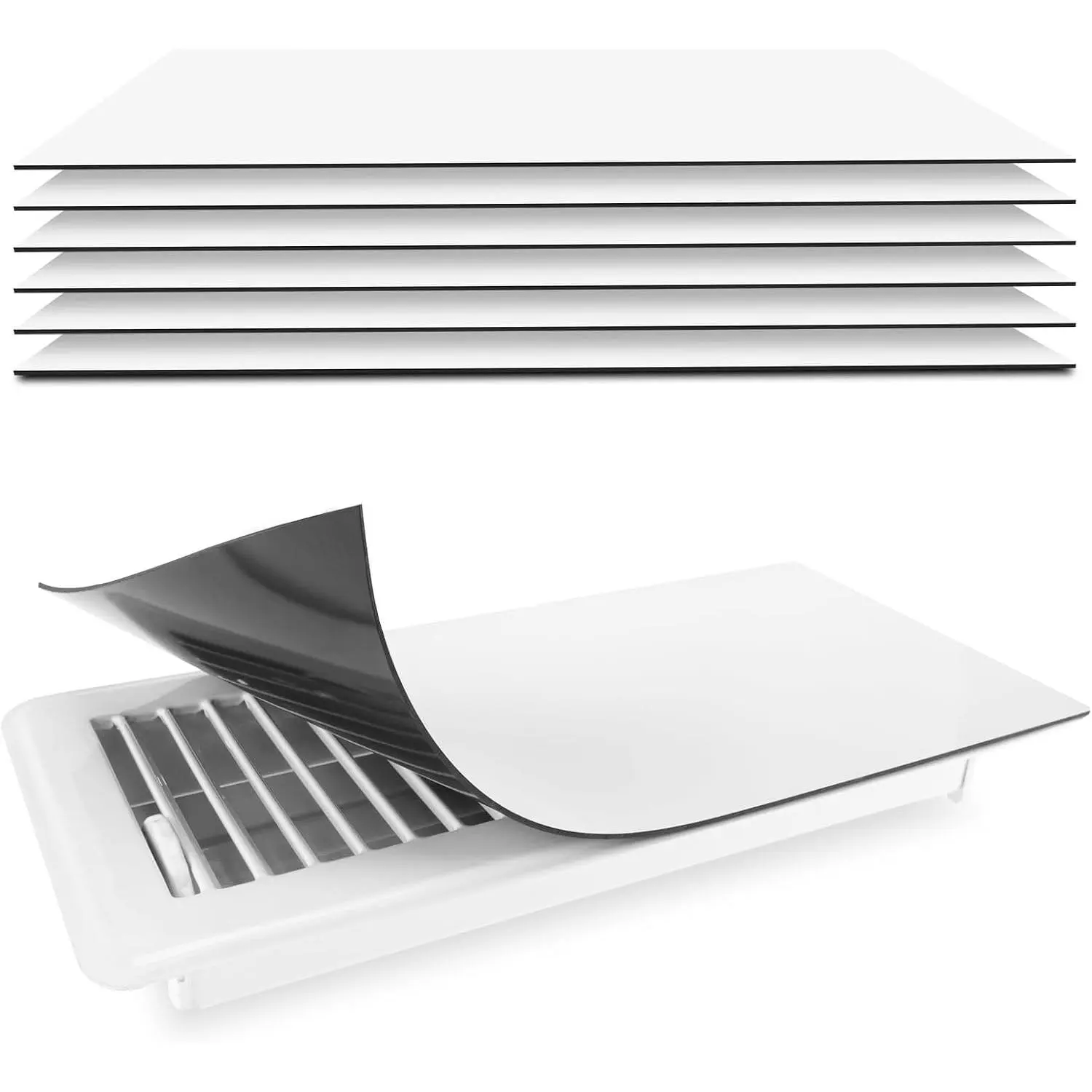 6‑Pack 5.5"*12" Magnetic Vent Covers, Strong Magnet Air Register Blockers for Home RV HVAC AC Furnace Vents
