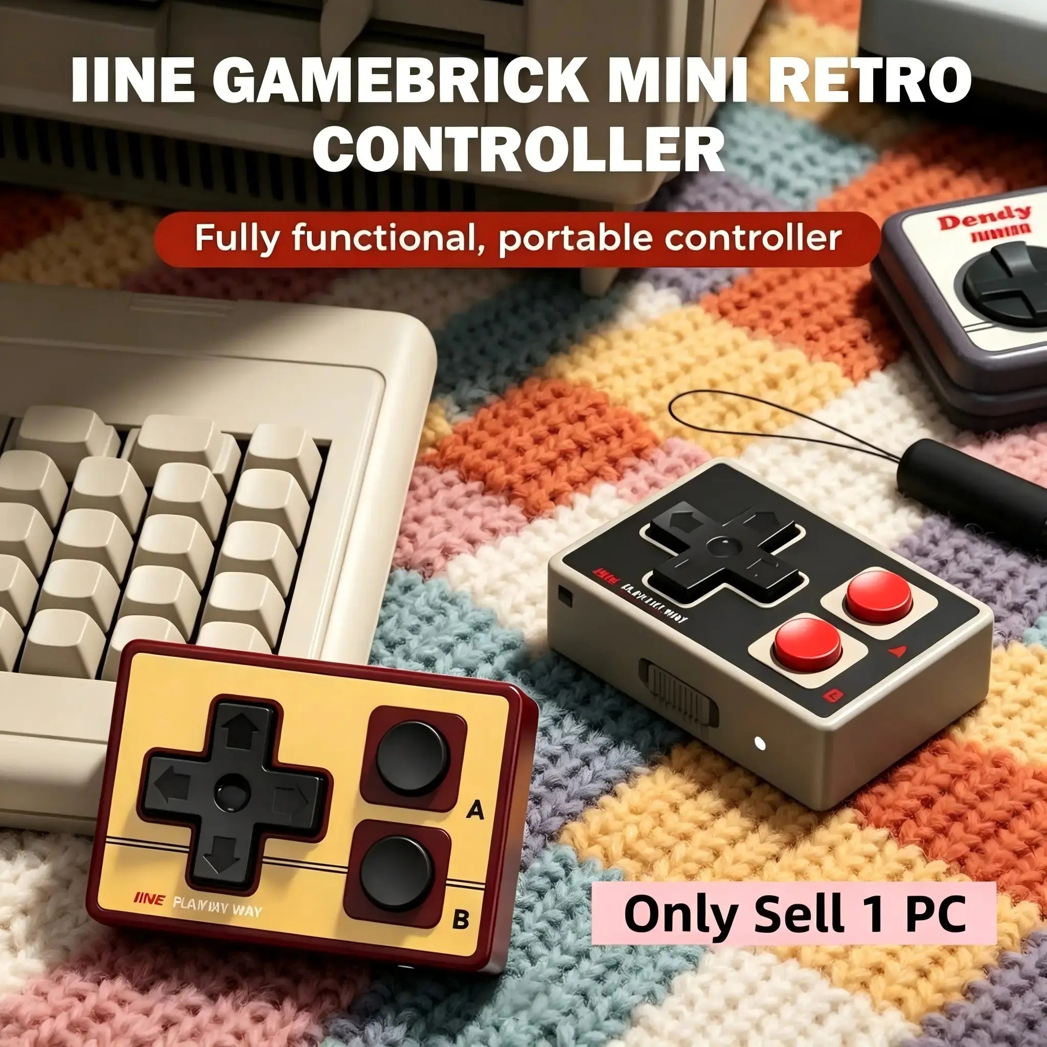 2026 Latest Iine Mini Phone Game Controller for iPhone iPad Android, Portable Hand Held Wireless Controller, Supports Tiktok Music Ppt Selfie, Perfect Gift, Compact