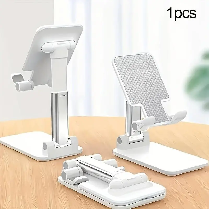 Foldable Desktop Cell Phone Holder, Adjustable Telescopic Tablet Stand, Portable Car Mount, Multifunctional Smartphone Holder for Home Office Outdoor Use, Collapsible Phone Stand