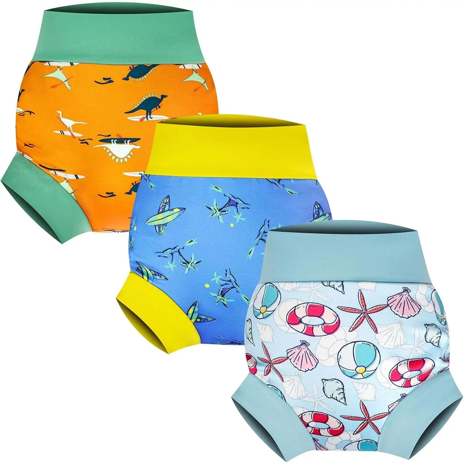 Baby Swim Diapers 3 Pcs Waterproof Reusable Swimming Diapers Baby Boys and Girls Swim Lesson 3T