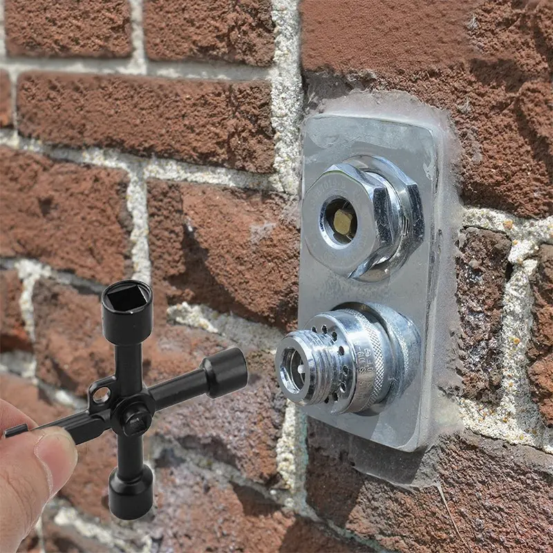 4 Way Multi-Functional Utilities Key, Electric Cabinet Keys, Gas Meter Keys, Service Cross Key, Opens Electric Water Gas Meter Box, Cupboard Cabinet, Compact