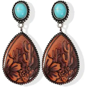 Western Earrings Outfit for Women Turquoise Boot Dangle Earrings Western Jewelry Country Concert Outfits for Women Dress Cowboy Chic Rodeo Outfit Shirts Dress AccessoriesGift.