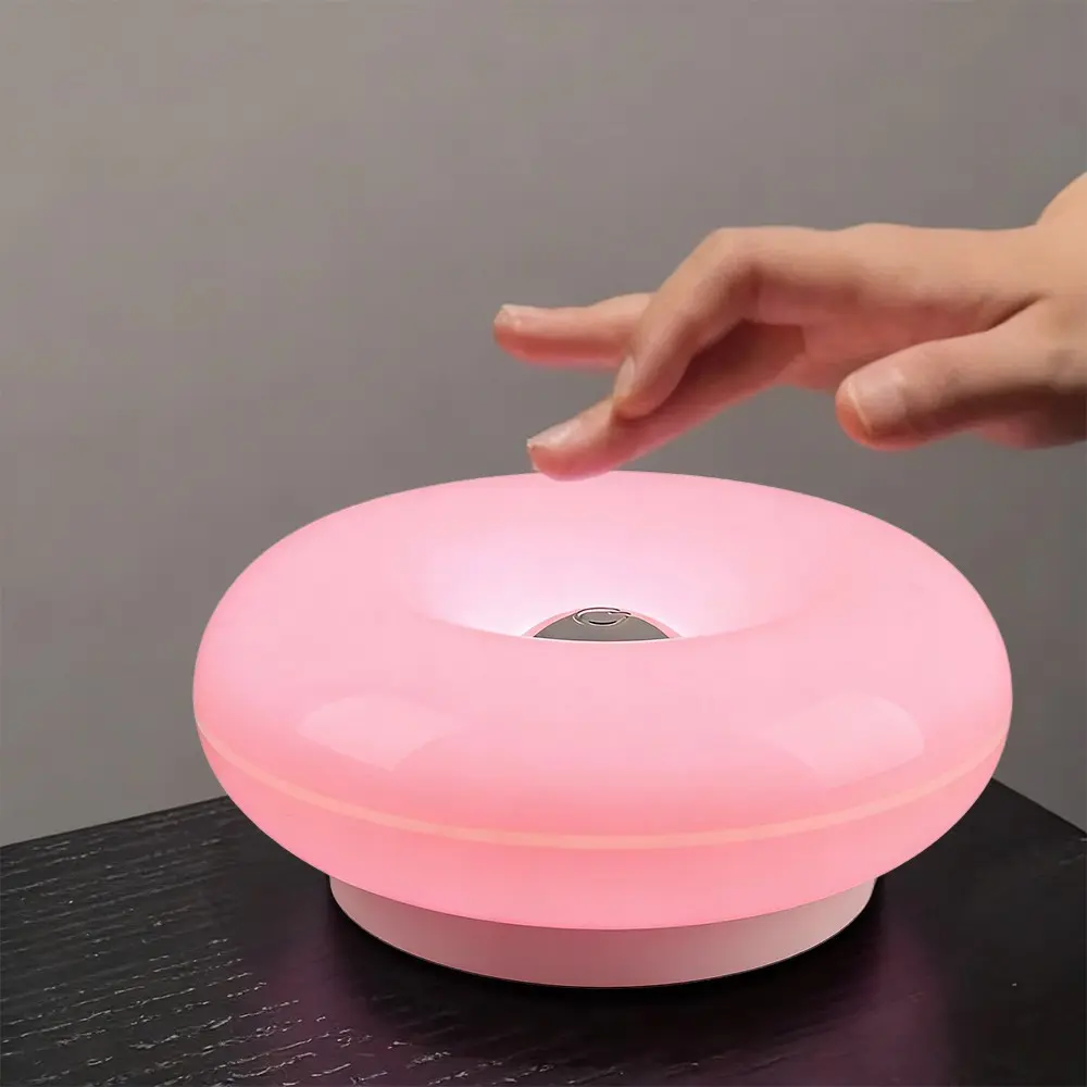 Donut Touch Wall Light, Rechargeable Ambient Nightlight, Touch Dimmable LED Lamp, Indoor Decor for Living Room, Bedroom, Study, Dining Room, Ambient Dimmable Lighting