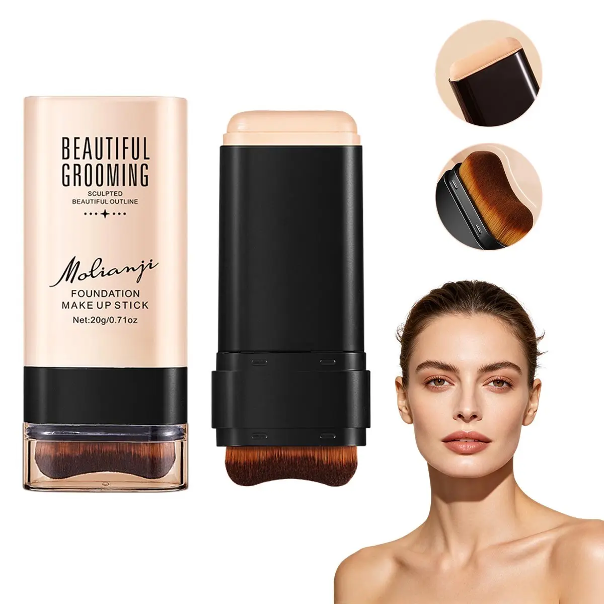 High Coverage Foundation Balm, Cover Cream Stick, Long-Lasting Matte, Waterproof Sweatproof, Smooth Texture, Flawless Makeup, Perfect Finish