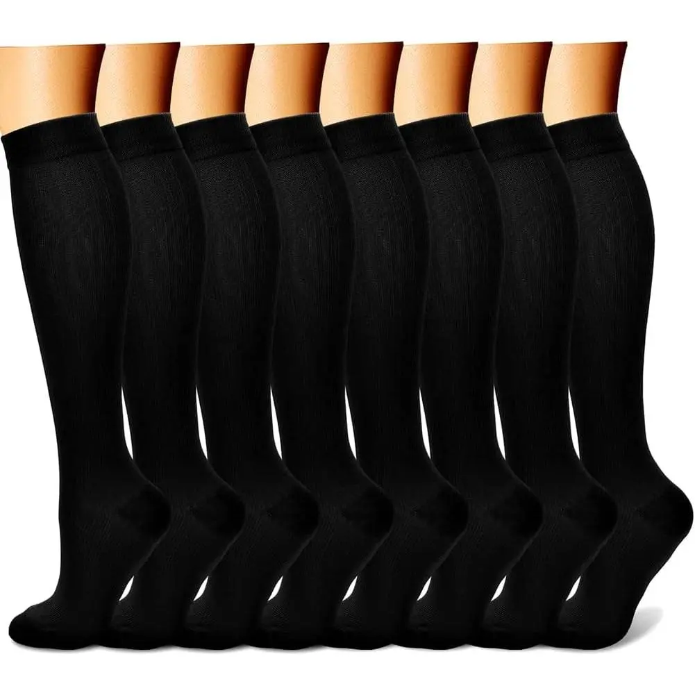 Compression Socks  Women & Men Circulation (8 Pairs) 15-20 mmHg Best Calf Socks Support  Athletic Cycling New model