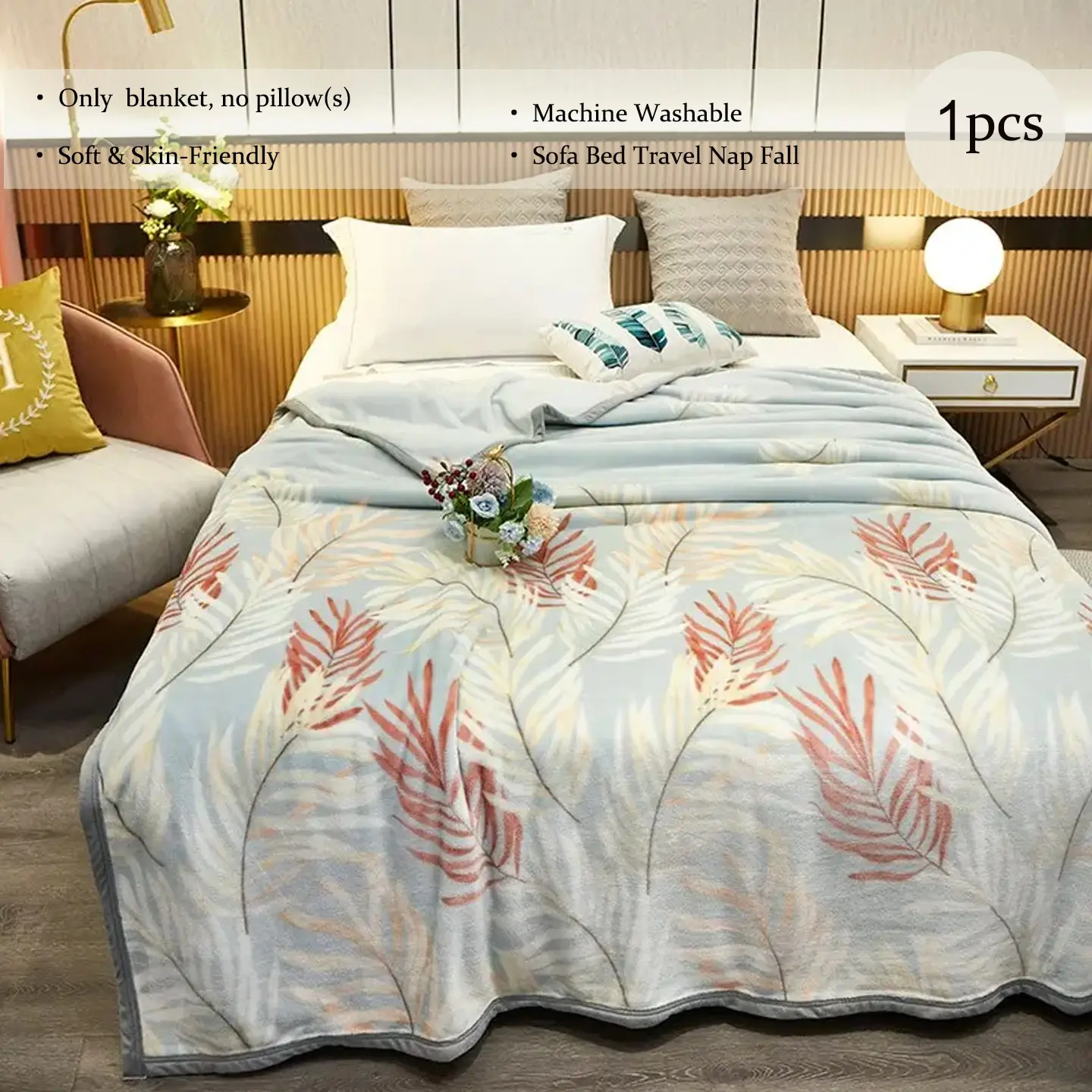 1pc All Season Cloud Fleece Throw Blanket 7 Patterns, Soft Wrinkle Resistant Plush Couch Nap Blanket, Decorative Bed Cover with Reactive Print, Machine Washable, Multiple Sizes Optional