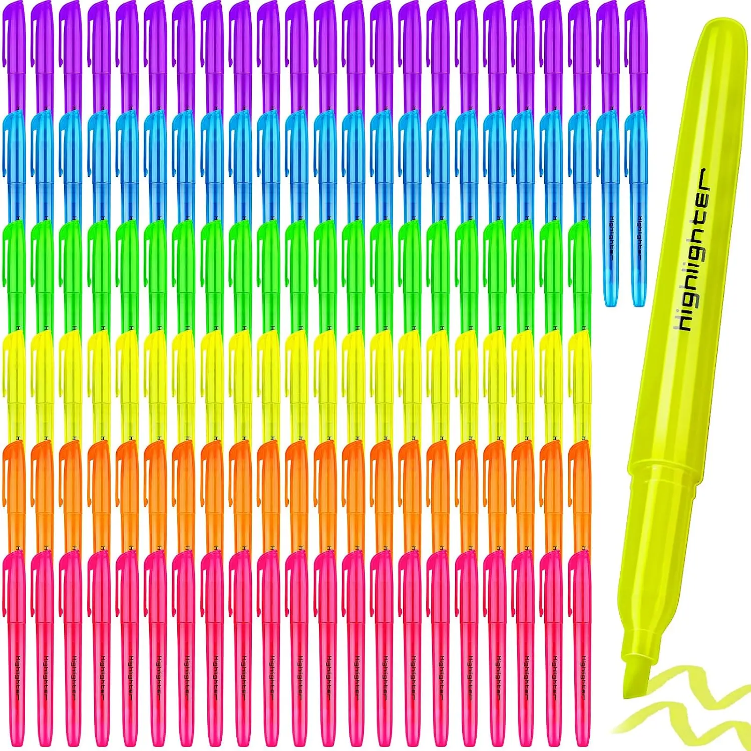 60 count Highlighter Bulk  Colors Highlighter Markers Chisel Tip Highlighter Pens for School Classroom Office (60)