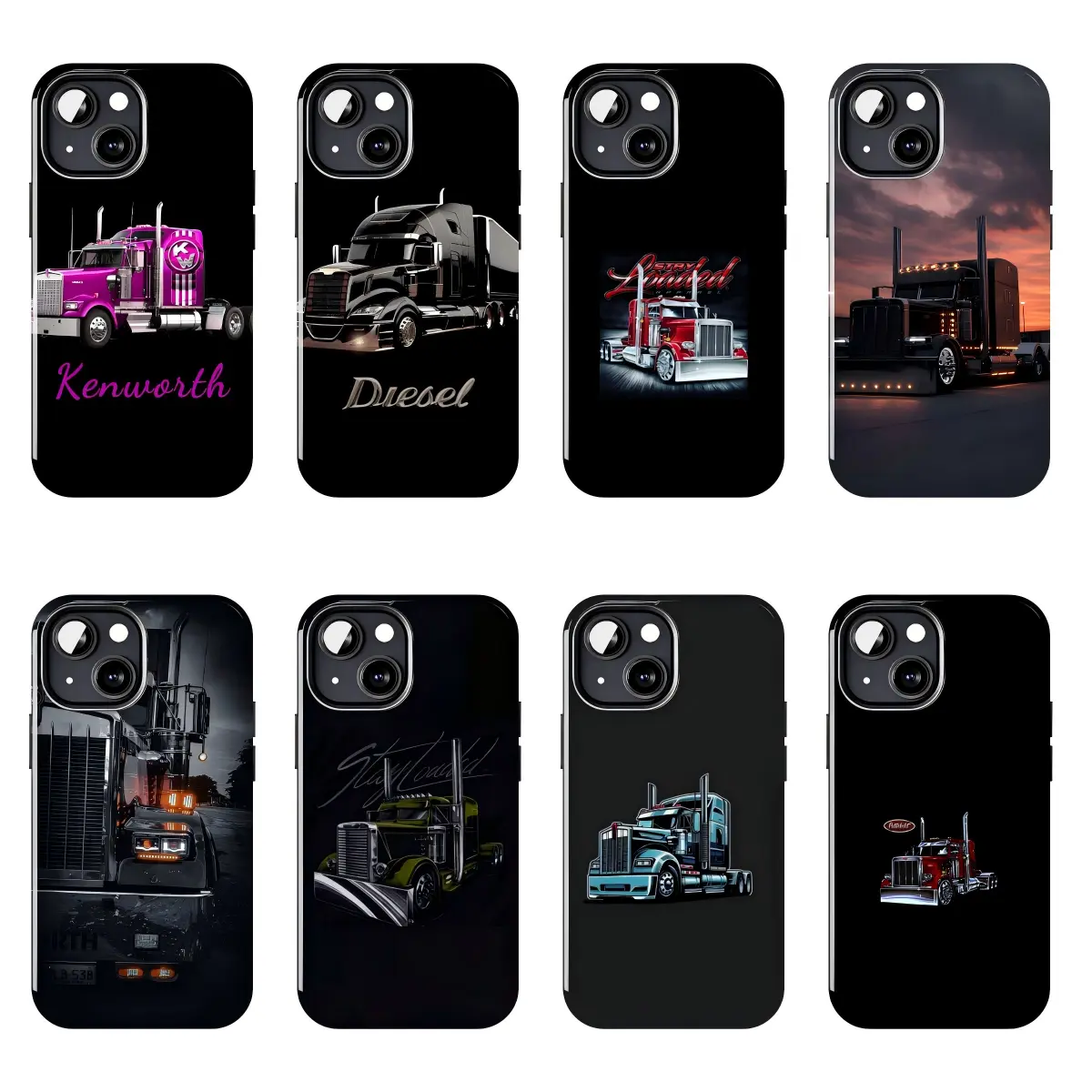 Big Rig Semi Truck Dark Phone Case Suitable for iPhone 17-11 Pro Max/Plus and  Samsung Galaxy S23-25