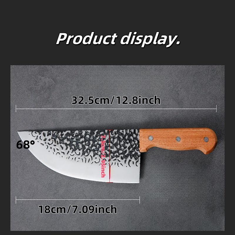 Handle Forged Hammer Cutting Knife, Forged Bone Scraper, Butcher's Skinning Knife, Household Sharp Cutting Knife Blade Meat Steel multi-purpose knife