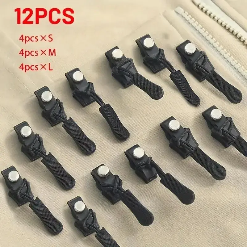 12-Piece Quick-Replace Zipper Repair Kit, Replacement Includes Small Medium Large Sliders, Ideal for Clothing Suitcases Backpacks