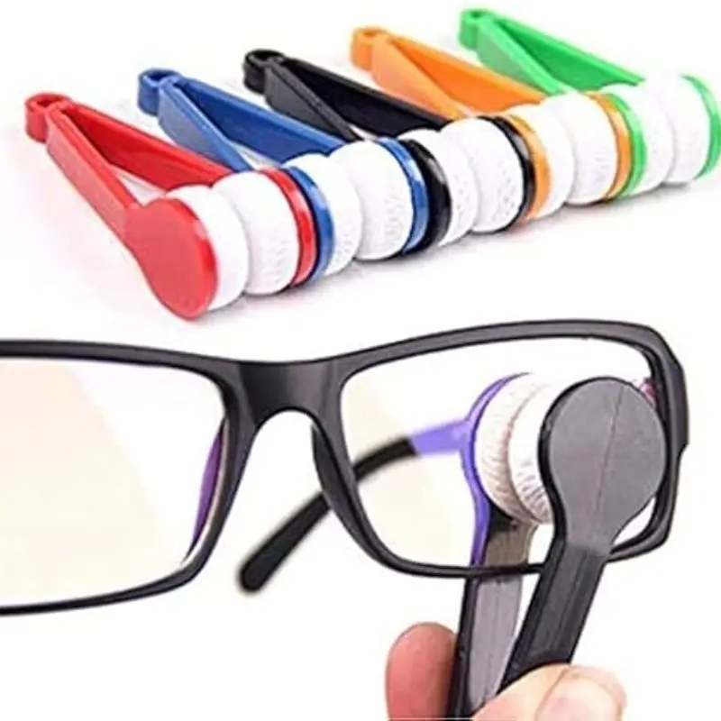 Portable Sun Glasses Cleaner, Mini Microfiber Brush Tool, Soft Eyeglass Cleaning Clip, Compact Design for Travel & Daily Use