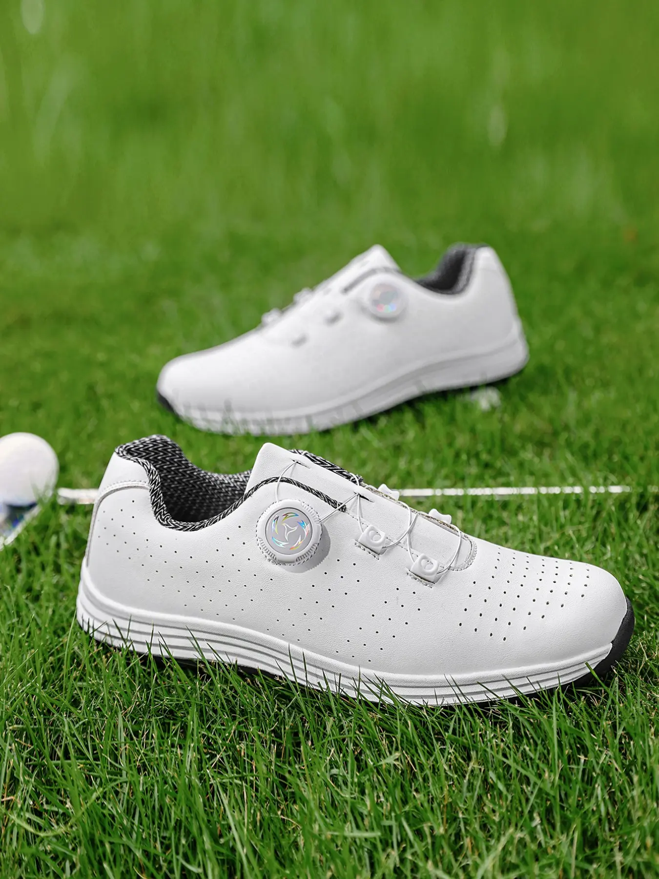 Men's Golf Shoes, Breathable Leather, Non-Slip Rubber Sole, Wide Fit, Casual Style, All-Season, Comfortable & Durable, Ideal for Golfing