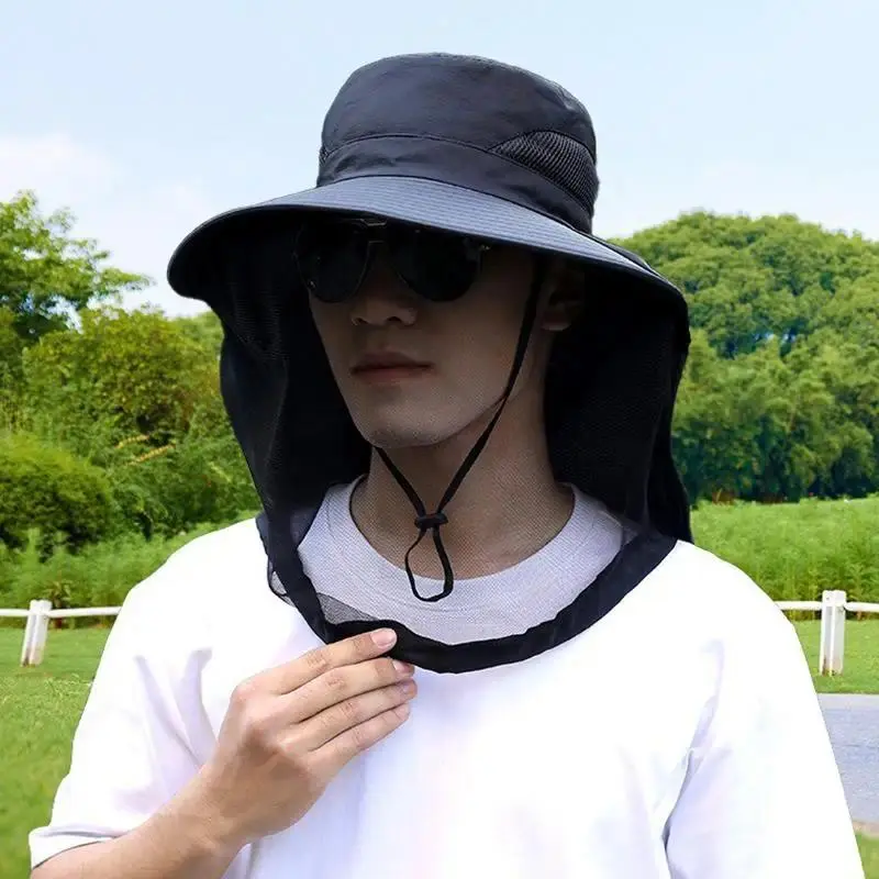 Invisible Net Mesh Mosquito Hat Foldable Insect Repellent Sun Shield for Outdoor Hiking Fishing Camping Use