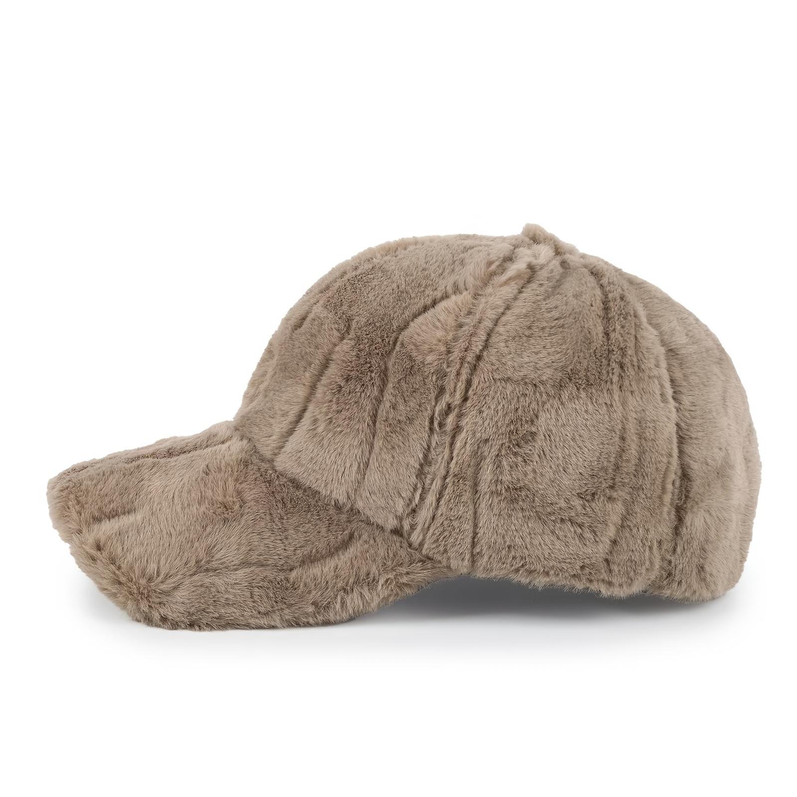 1pc Winter Warm Faux Wool Velvet Hat - Adjustable Beanie for Outdoor Sports & Christmas, Soft Solid Color Casual Cap,Winter Hat, Festive Headwear, Cozy Headgear