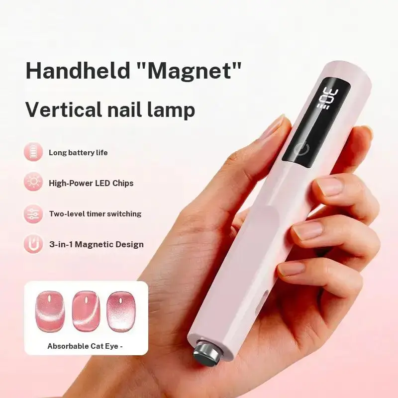 Handheld Magnetic Nail Lamp, Rechargeable 8-Second Quick Dry, Cat Eye Nails Special, Dual Use for Gifts and Personal Use