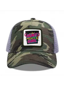 Hunt Like a Girl 1 Camouflage Mesh Baseball Cap for Men & Women - Adjustable Snapback Trucker Hat, Breathable Back for Hiking, Fishing, Camping, Golf & Casual Outdoor Attire Camouflage Random