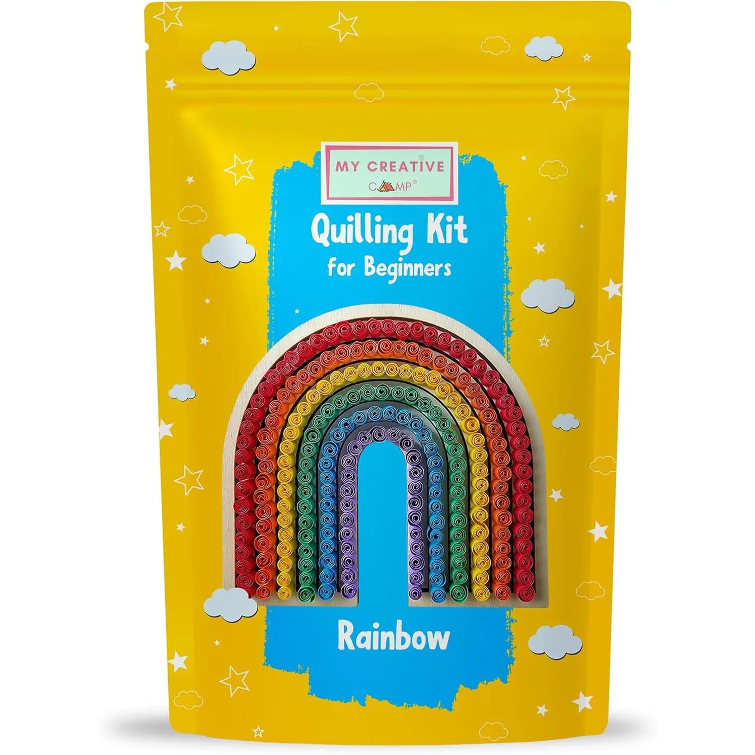 Beginner Rainbow Quilling Kit -DIY Paper Quilling Kit for Kids & Adults,Paper Craft Kit,Crafts for Adults,Party Favor,Christmas Stocking Stuffer,1 Project with Instructions & Supplies