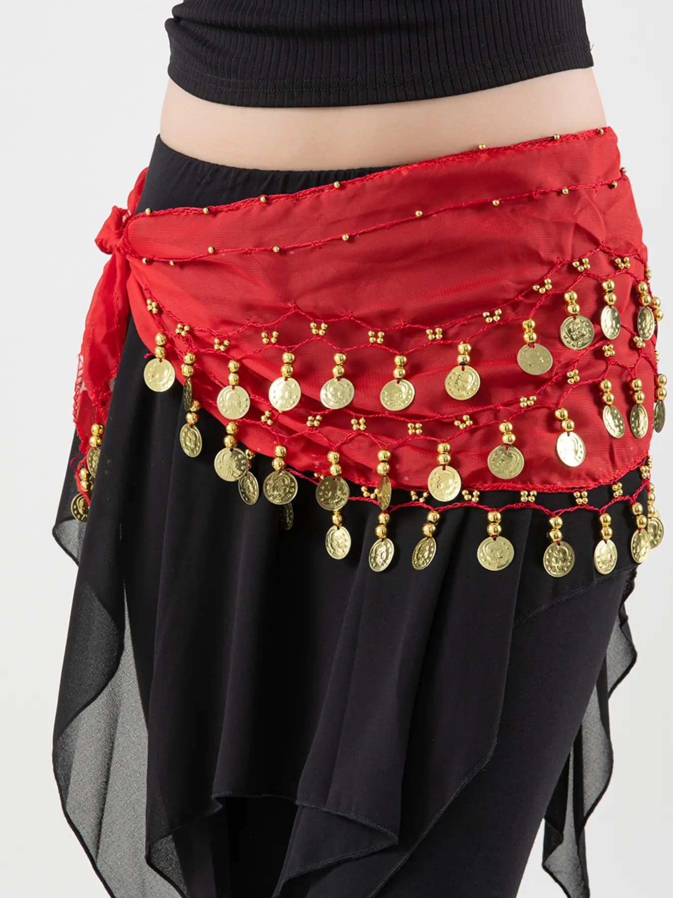 Bohemian Style Belly Dance Waist Chain, Metal Mesh Belt, Belts For Dresses, Fits Tight Dresses, Coin Design, Perfect Accessory for Dancers and Performers