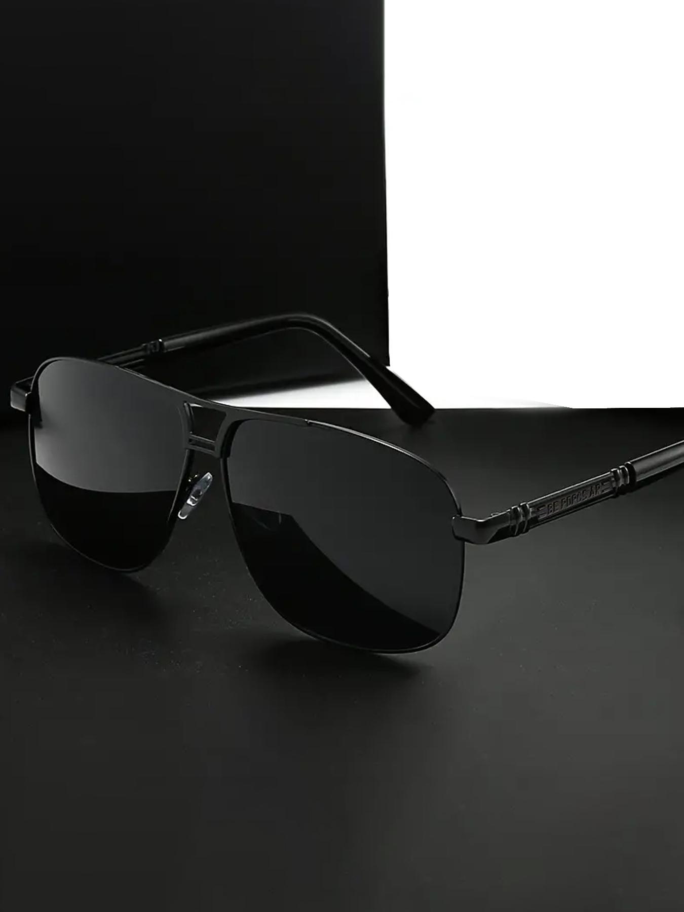 Men's Square Aviator, Trendy Casual Top Bar Design Sunglasses for Everyday Use, Fashion Accessories for Outdoor Activities, Classic Aviator Sunglasses