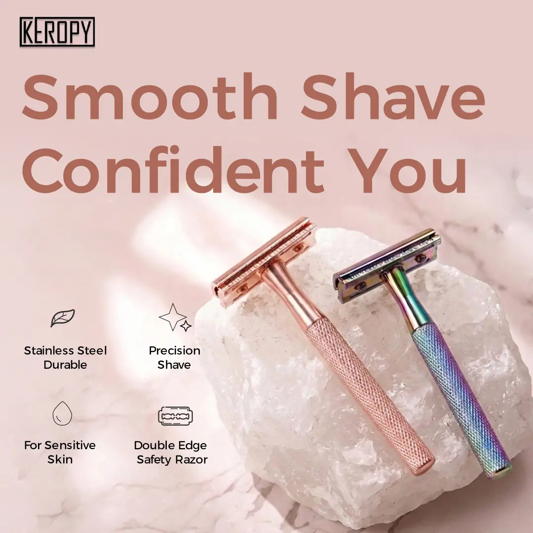 Women's 3-Piece Double Edge Safety Razor with 10 Blades