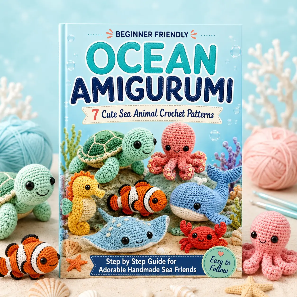 Beginner Crochet Book 7: Easy-To-Understand Cute Ocean Creatures Patterns, Perfect for Newbies, Fun and Simple Crocheting Guide, Amigurumi Crochet Books