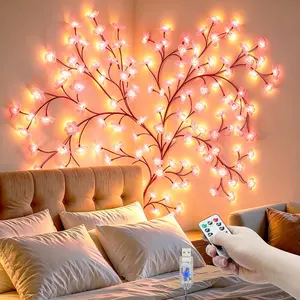 LED Blossom Lights Decor, 48 LED Cherry Enchanted Willow Vine Tree Branch Lights for Wall Art, 8 Lighting Modes, Whimsical Christmas Indoor Decorations for Home Living Room Door Windowfidget toys