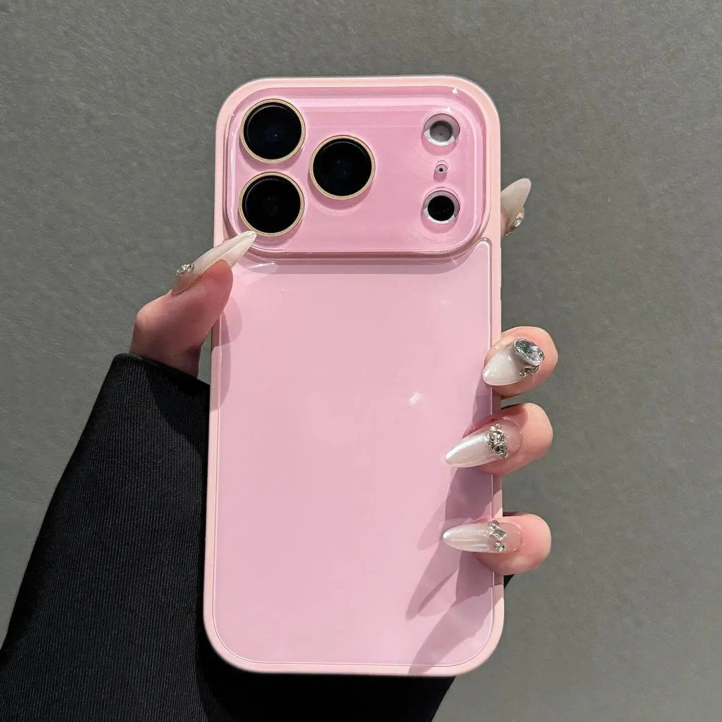 phone case Candy Macaron Series – Skin-Feel Crystal Clear Case for iPhone 17, 16, 15, 14, 13 Pro Max – Soft TPU Bumper + Hard PC Back – Full Lens Coverage – Cute, Minimalist, Pink & White Silky Smooth Pastel Cover