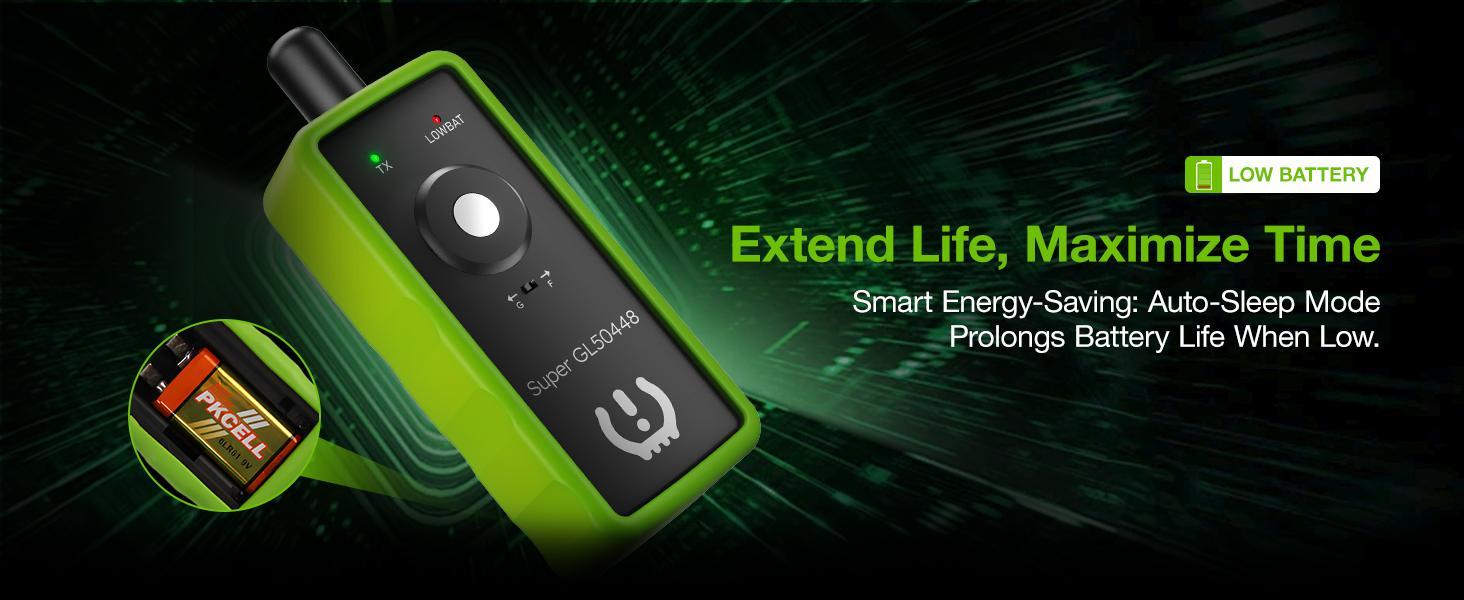 [Only Ford/GM] VXDAS Super GL50448 2-in-1 TPMS Relearn Tool for GM & Ford Green Edition Tire Sensor Reset Tool | One-Switch Activation for Chevy, Buick, GMC, Ford, Lincoln, Mazda