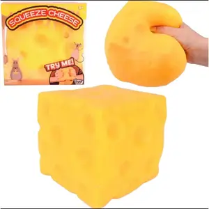 Jumbo Cheese Squishy Toy Slow Rising Squishies for Anxiety Relief Soft Squeeze Fidget Stress Toy Cute Home Office Decor Non-Toxic Sensory Toys for Kids Adults