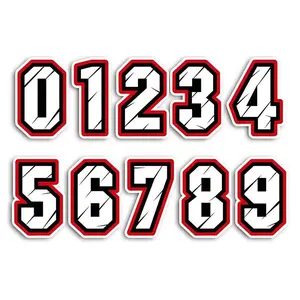 0123456789 Racing Sign Numbers House Letter Alphabet for Home Door Outdoor Hotel Toilet Address Plate Digits Vinyl Sticker M905