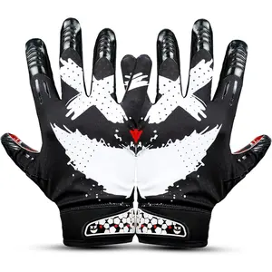 Youth Football Gloves - Elite Trendy Wide Receiver Gloves for Youth & Adult - Extra Sticky Grip  Football Gloves for  Day, , High School