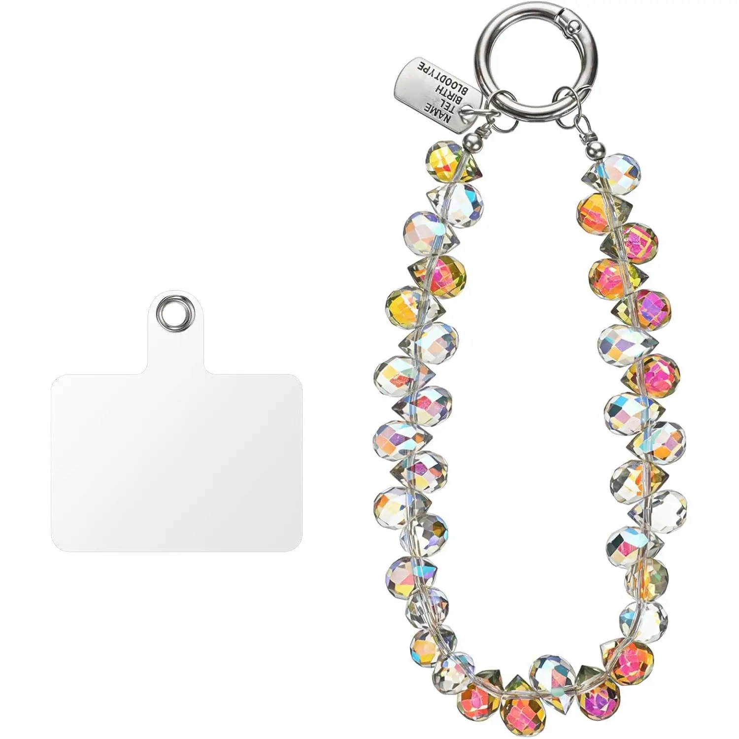Blingbling Sparkling  Beaded Cell Phones Wrist, Multicolor | Sparkling Wristlet Bracelet for Women  Beaded Phone Wrist Strap with Tether Tab Hands-Free Detachable