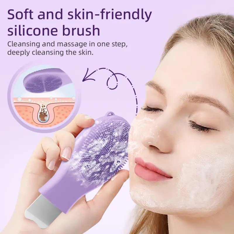 Multi-Functional Facial Care Brush, Silicone Cleansing Massage + Blackhead Removal, Gentle Deep Cleaning Tool, Portable Mini Silicone Face Brush, Blackhead Remover Tools