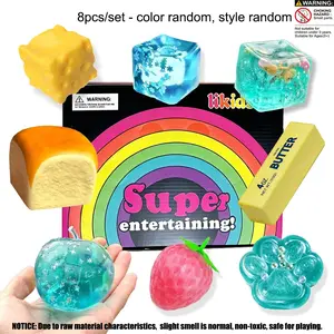 8pcs/set - Mystery Surprise Blind Box Pinch, Blind Box Stress Relief Toy, Soft Squeeze Toy, Sensory Set, Creative Slow Return Pinch, Party Gift