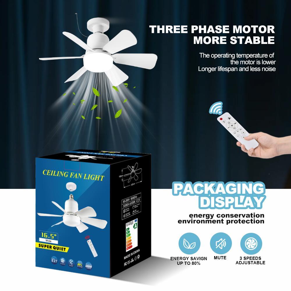 20.5 Inch Modern Smart Ceiling Fan Light, Remote Control, Adjustable Lighting Modes, Easy Installation for Living Room, Bedroom, Kitchen